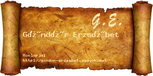 Göndör Erzsébet névjegykártya