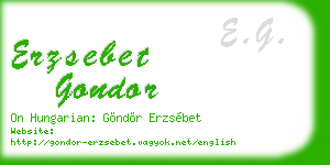 erzsebet gondor business card