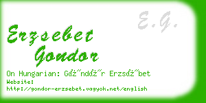erzsebet gondor business card